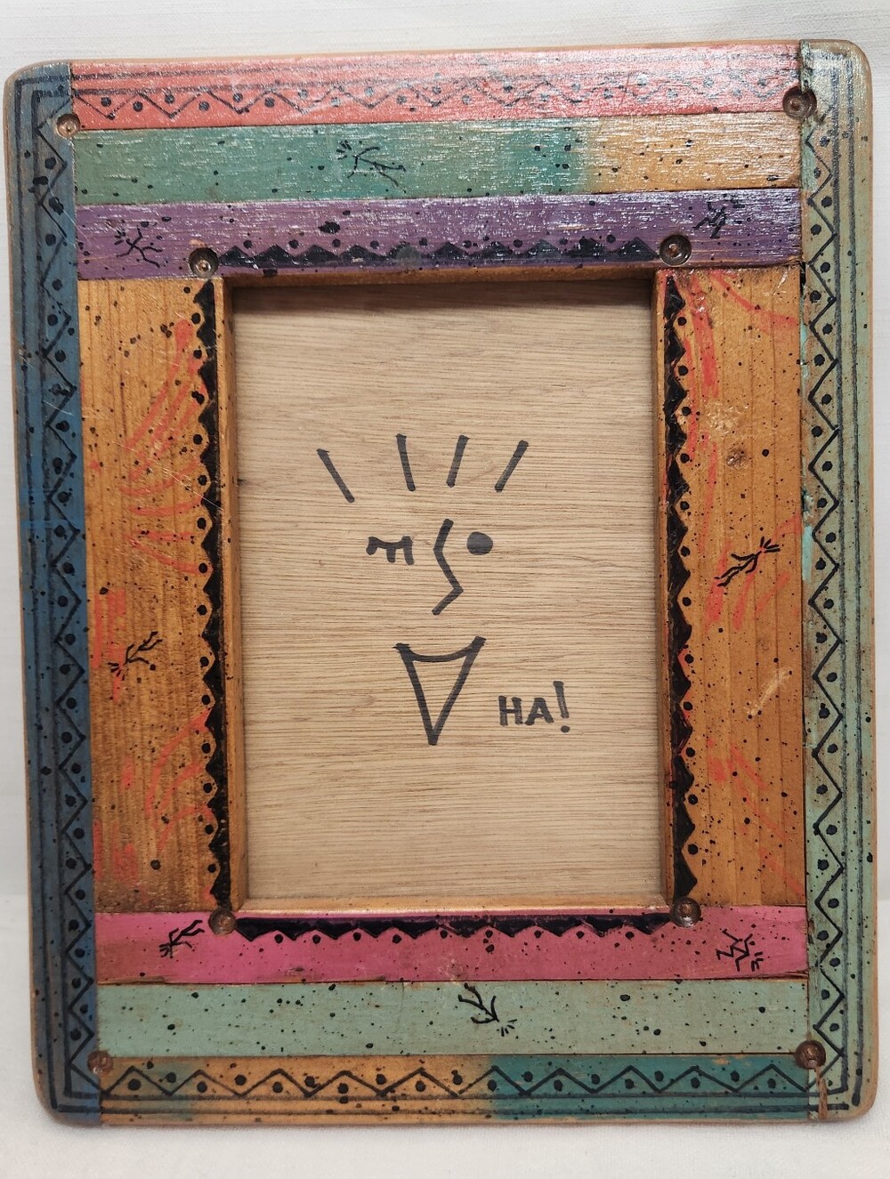 Vintage Shoestring Creations 1996 Wooden Picture Frame